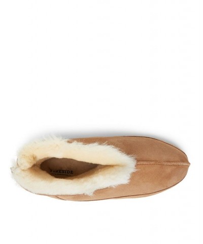 Men's Byron Bay Genuine Shearling Boot Slippers Brown $45.58 Shoes