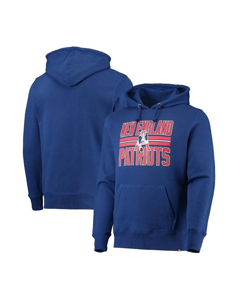 Men's Royal New England Patriots Block Stripe Headline Pullover Hoodie $30.24 Sweatshirt