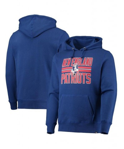 Men's Royal New England Patriots Block Stripe Headline Pullover Hoodie $30.24 Sweatshirt