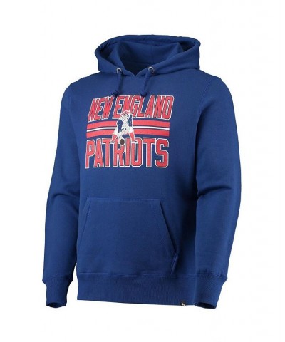 Men's Royal New England Patriots Block Stripe Headline Pullover Hoodie $30.24 Sweatshirt