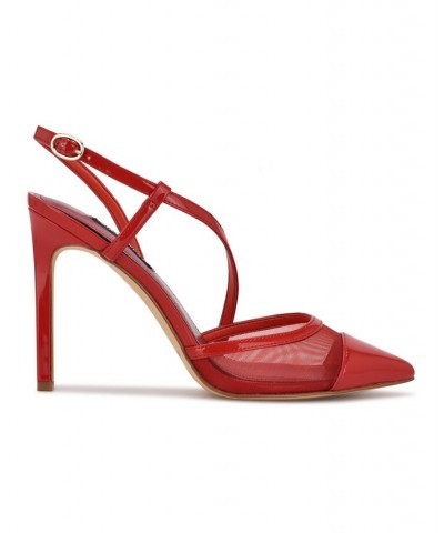 Women's Timie Ankle Strap Pumps Red $41.58 Shoes