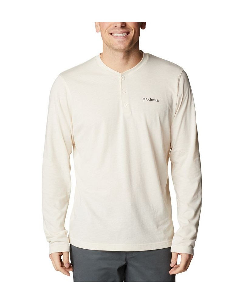 Men's Thistletown Hills Logo Graphic Long-Sleeve Tech Henley White $14.00 T-Shirts