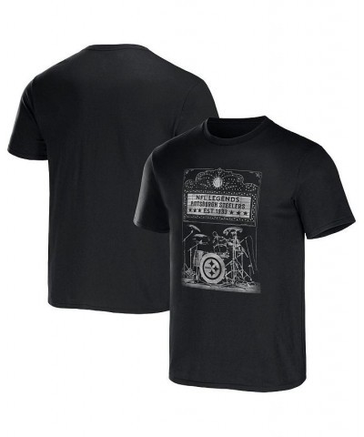 Men's NFL x Darius Rucker Collection by Black Pittsburgh Steelers Band T-shirt $20.27 T-Shirts