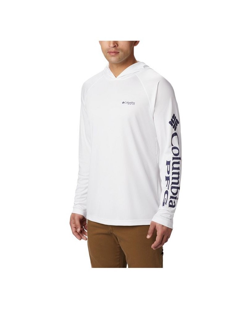 Men's Terminal Tackle UPF 50 Hoodie White $31.35 Sweatshirt