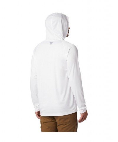 Men's Terminal Tackle UPF 50 Hoodie White $31.35 Sweatshirt