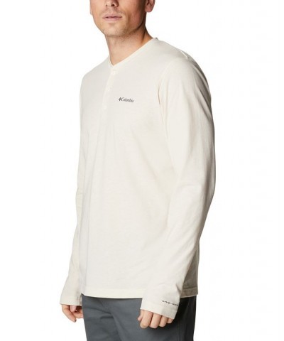 Men's Thistletown Hills Logo Graphic Long-Sleeve Tech Henley White $14.00 T-Shirts