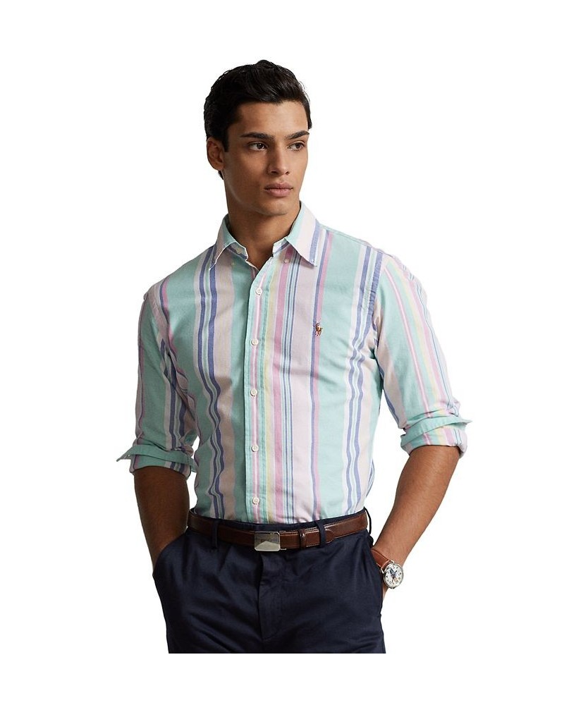 Men's Classic-Fit Oxford Shirt Seafoam/Pink Multi $49.95 Shirts