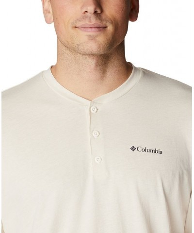 Men's Thistletown Hills Logo Graphic Long-Sleeve Tech Henley White $14.00 T-Shirts