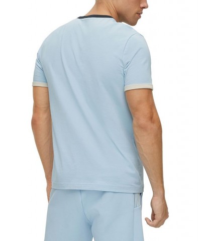 BOSS Men's Stretch Cotton T-shirt Blue $30.67 T-Shirts