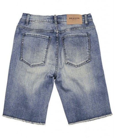 Men's Antique-Like Cutoff Shorts Blue $30.68 Shorts