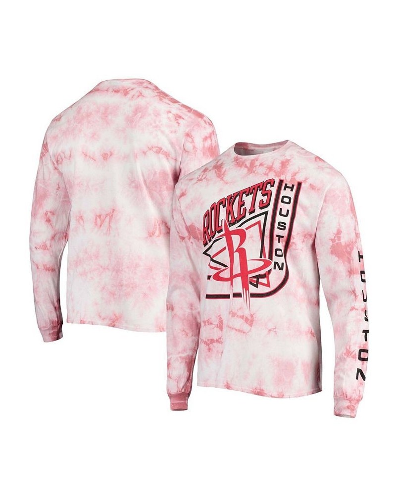 Men's Red Houston Rockets Throwback Tie-Dye Long Sleeve T-shirt $20.79 T-Shirts