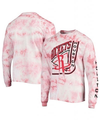 Men's Red Houston Rockets Throwback Tie-Dye Long Sleeve T-shirt $20.79 T-Shirts