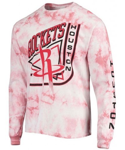 Men's Red Houston Rockets Throwback Tie-Dye Long Sleeve T-shirt $20.79 T-Shirts