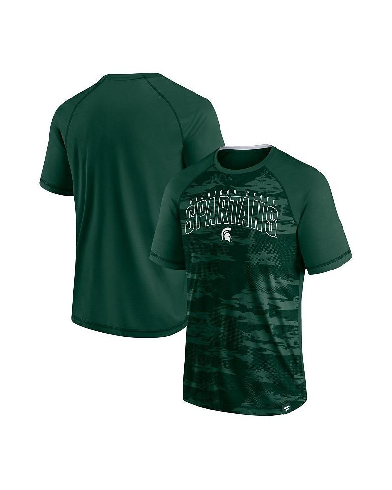 Men's Branded Green Michigan State Spartans Arch Outline Raglan T-shirt $18.90 T-Shirts