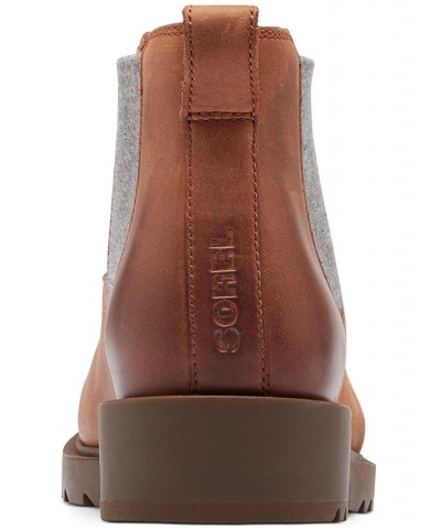 Women's Emelie II Lug Sole Chelsea Booties Brown $38.67 Shoes