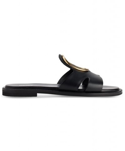 Women's Milana Slip-On Embellished Slide Sandals Black $44.48 Shoes