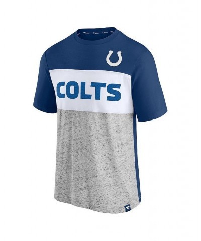 Men's Branded Royal, Heathered Gray Indianapolis Colts Colorblock T-shirt $18.40 T-Shirts