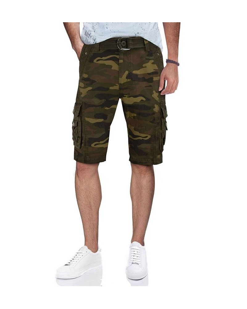 Men's Belted Snap Detail Cargo Shorts PD04 $34.22 Shorts