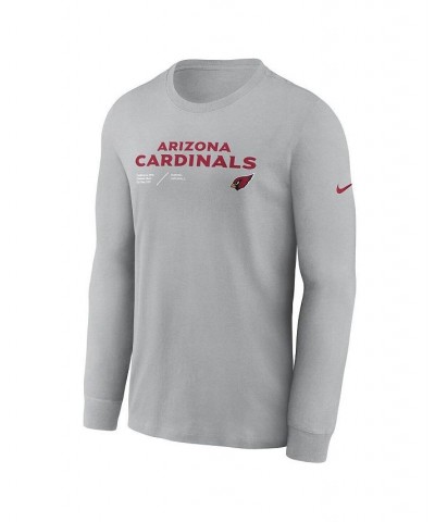 Men's Gray Arizona Cardinals Sideline Infograph Lock Up Performance Long Sleeve T-shirt $18.92 T-Shirts