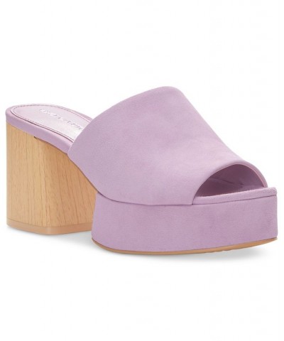 Women's Feshania Slip-On Platform Sandals Purple $34.16 Shoes