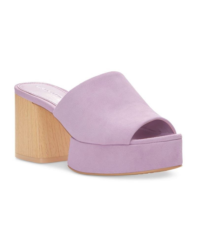 Women's Feshania Slip-On Platform Sandals Purple $34.16 Shoes