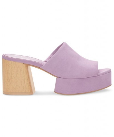 Women's Feshania Slip-On Platform Sandals Purple $34.16 Shoes