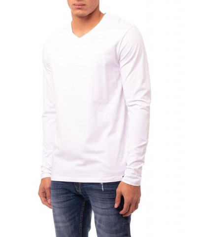 Men's Soft Stretch V-Neck Long Sleeve T-shirt PD02 $21.56 T-Shirts