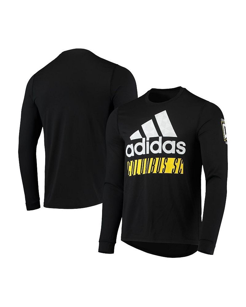 Men's Black Columbus Crew Vintage-Like Long Sleeve T-shirt $23.00 T-Shirts