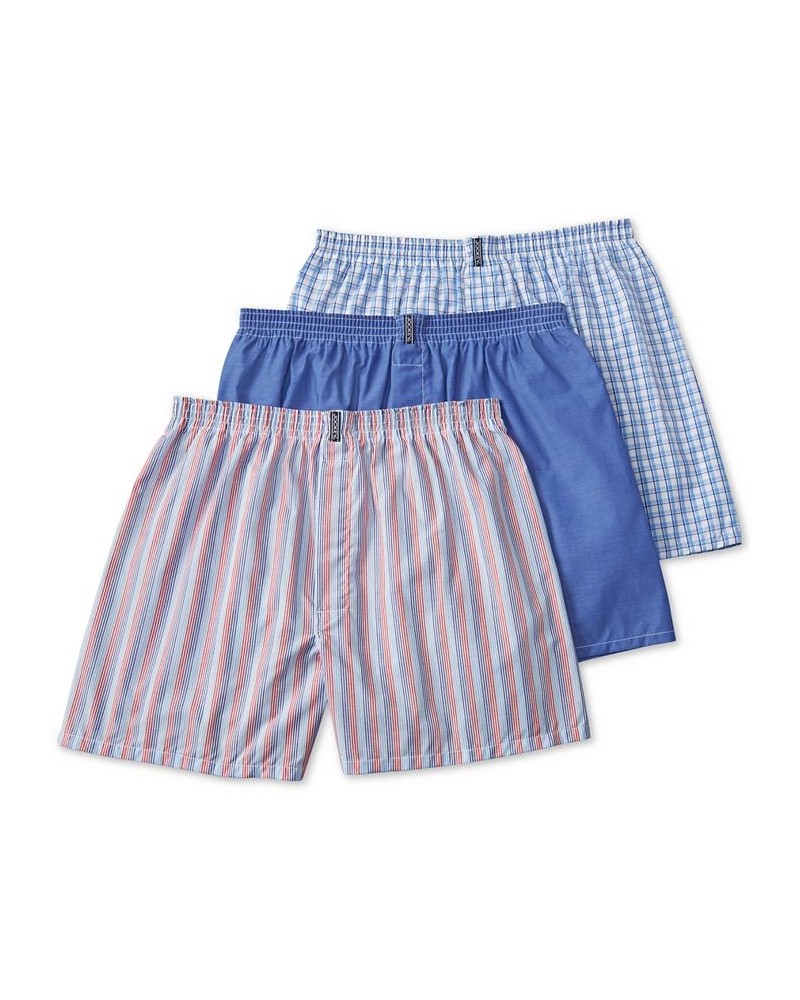 Men's 3-Pk. Woven Boxers Blue Multi $12.47 Underwear