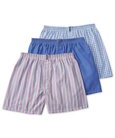 Men's 3-Pk. Woven Boxers Blue Multi $12.47 Underwear