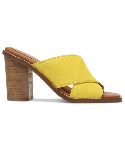 Women's Dree Block-Heel Sandals Yellow $24.57 Shoes