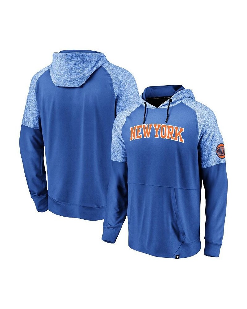 Men's Branded Blue New York Knicks Made To Move Space Dye Raglan Pullover Hoodie $34.09 Sweatshirt