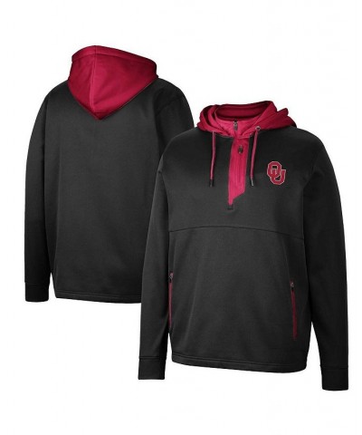 Men's Black Oklahoma Sooners Luge 3.0 Quarter-Zip Hoodie $39.95 Sweatshirt