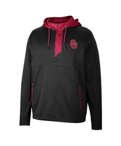 Men's Black Oklahoma Sooners Luge 3.0 Quarter-Zip Hoodie $39.95 Sweatshirt