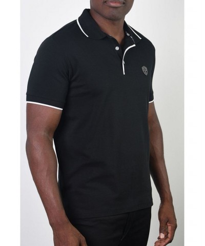 Men's Basic Short Sleeve Logo Botton Polo Light Grey $20.58 Polo Shirts