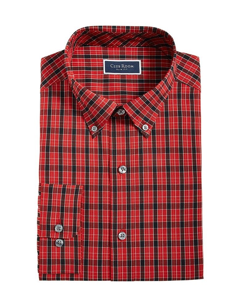 Men's Plaid Dress Shirt Red $15.05 Dress Shirts