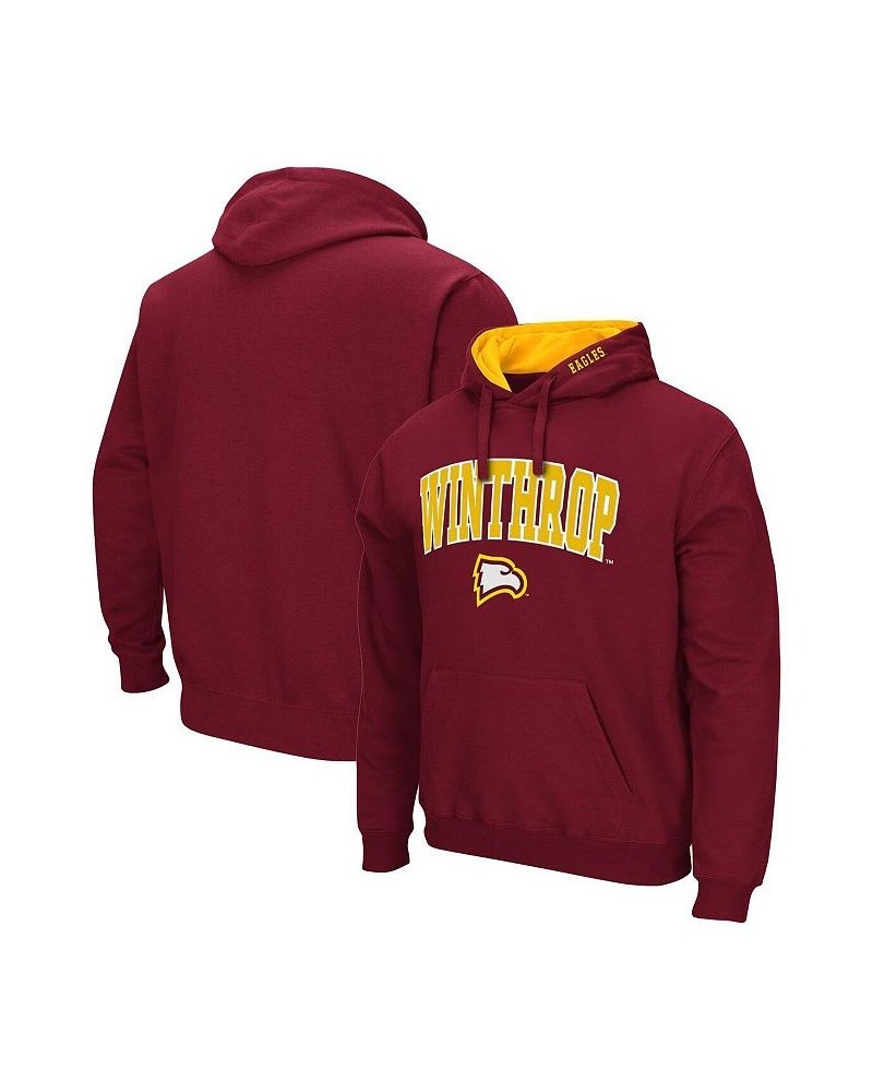 Men's Red Winthrop Eagles Arch and Logo Pullover Hoodie $18.49 Sweatshirt