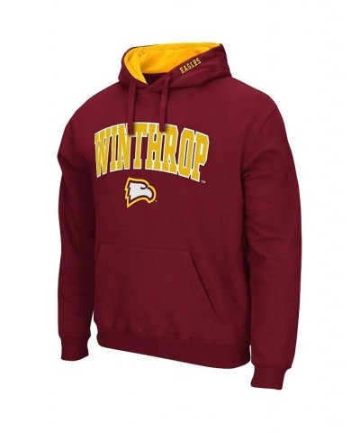 Men's Red Winthrop Eagles Arch and Logo Pullover Hoodie $18.49 Sweatshirt