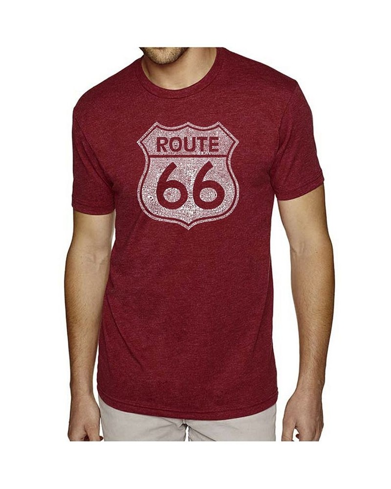 Mens Premium Blend Word Art T-Shirt - Route 66 Red $19.80 T-Shirts