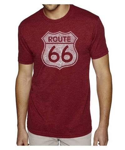 Mens Premium Blend Word Art T-Shirt - Route 66 Red $19.80 T-Shirts