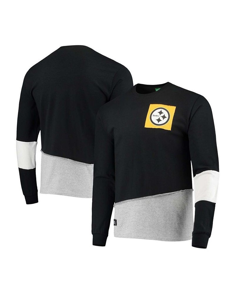 Men's Gray Pittsburgh Steelers Angle Long Sleeve T-shirt $27.30 T-Shirts