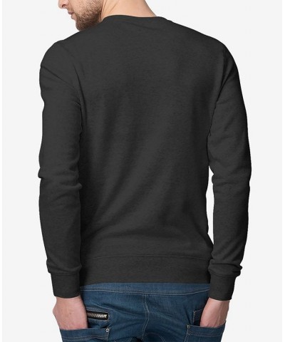 Men's Word Art Bass Guitar Crewneck Sweatshirt Gray $24.50 Sweatshirt