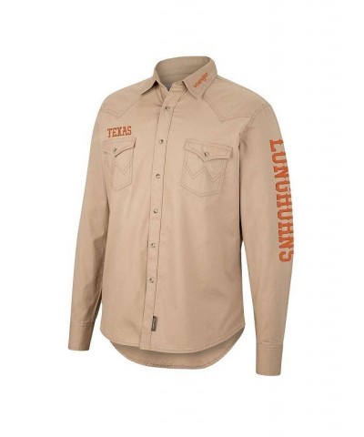 Men's x Wrangler Tan Texas Longhorns Western Full-Snap Long Sleeve Shirt $48.00 T-Shirts