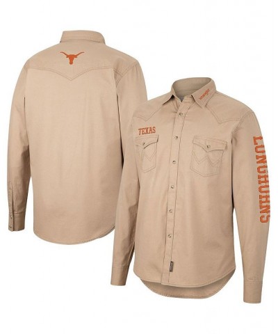 Men's x Wrangler Tan Texas Longhorns Western Full-Snap Long Sleeve Shirt $48.00 T-Shirts