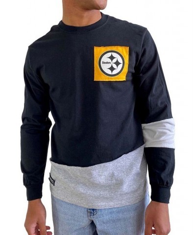 Men's Gray Pittsburgh Steelers Angle Long Sleeve T-shirt $27.30 T-Shirts