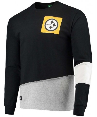 Men's Gray Pittsburgh Steelers Angle Long Sleeve T-shirt $27.30 T-Shirts