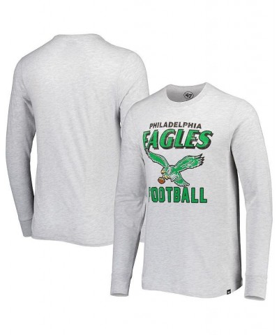 Men's Heathered Gray Philadelphia Eagles Dozer Franklin Long Sleeve T-shirt $21.00 T-Shirts