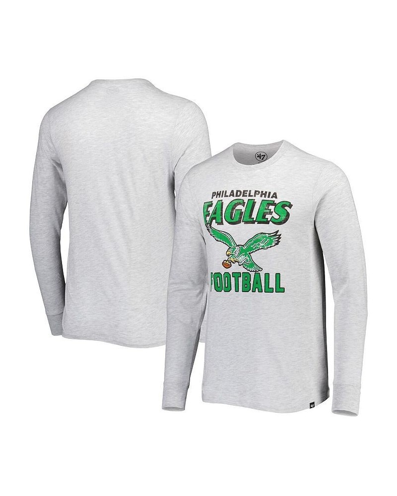 Men's Heathered Gray Philadelphia Eagles Dozer Franklin Long Sleeve T-shirt $21.00 T-Shirts