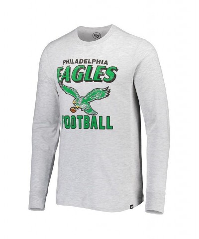 Men's Heathered Gray Philadelphia Eagles Dozer Franklin Long Sleeve T-shirt $21.00 T-Shirts