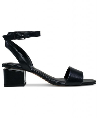 Acaylee Two-Piece Block-Heel City Sandals Black $50.14 Shoes